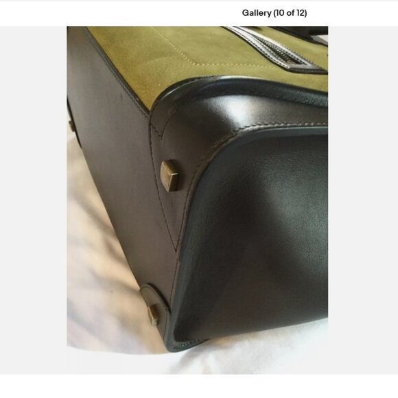 Celine Tri Color Luggage Back Suede Nubuck Leather - Picture 10 of 11
